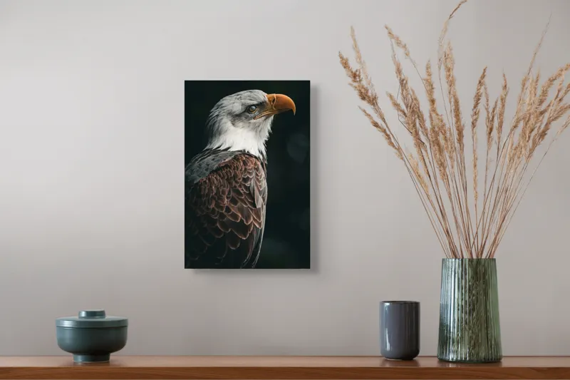 Tablou Canvas, "Privirea vulturului majestic în zare", Majestic, Regal, Proud, Intense, Vigilant, Powerful, Commanding, Noble, Graceful, 26 x 39 cm – poza 5