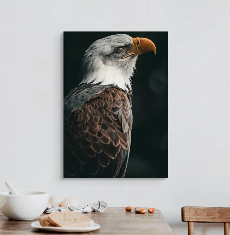 Tablou Canvas, "Privirea vulturului majestic în zare", Majestic, Regal, Proud, Intense, Vigilant, Powerful, Commanding, Noble, Graceful, 50 x 70 cm – poza 3