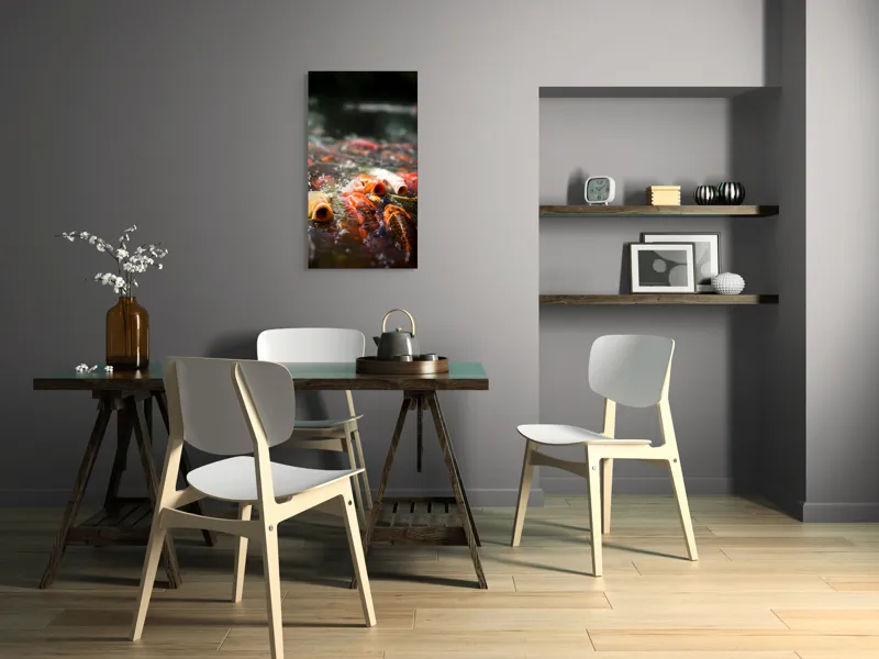 Tablou Canvas, "Dansul vibrant al peștilor Koi", Pești, Apă, Culori, Mișcare, Reflexie, Natură, Lumină, Energie, Viață, 50 x 90 cm – poza 4