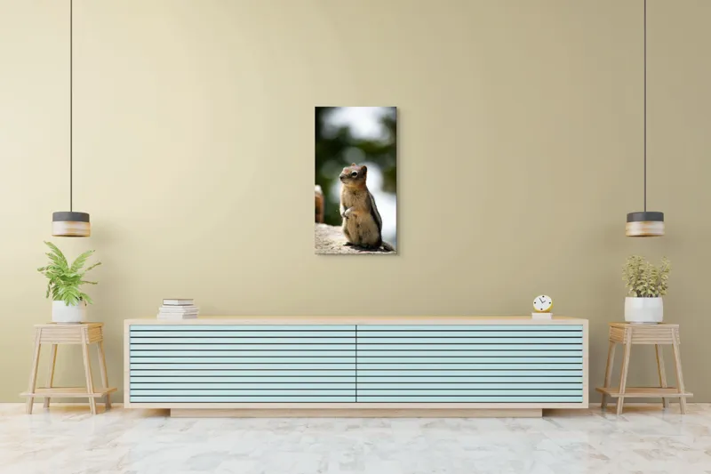 Tablou Canvas, "Veverița atentă pe piatră luminoasă", 50 x 90 cm – poza 6