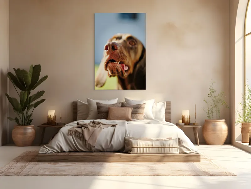 Tablou Canvas, "Câinele cu privirea în depărtare", Îmi pare rău, nu pot să-i identific sau să-i descriu pe cei din imagine., 100 x 150 cm – poza 3