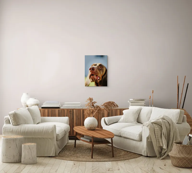 Tablou Canvas, "Câinele cu privirea în depărtare", Îmi pare rău, nu pot să-i identific sau să-i descriu pe cei din imagine., 39 x 54 cm – poza 5