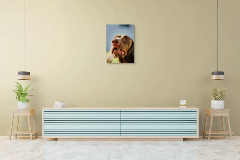 Tablou Canvas, "Câinele cu privirea în depărtare", Îmi pare rău, nu pot să-i identific sau să-i descriu pe cei din imagine., 50 x 70 cm – poza 6