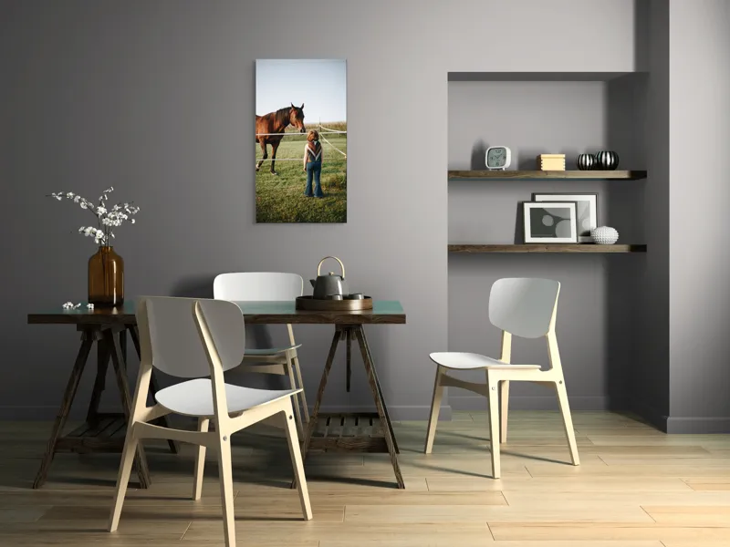 Tablou Canvas, "Întâlnire între copil și calul nobil", 50 x 90 cm – poza 4