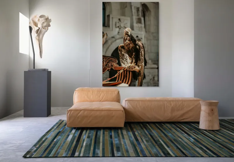 Tablou Canvas, "Vulturul paznic al cetății regale", Vultur, Impunător, Majestuos, Pradator, Elegant, Siluetă, Stăpânitor, Fundal, Natural, Sculptural, 100 x 150 cm – poza 7
