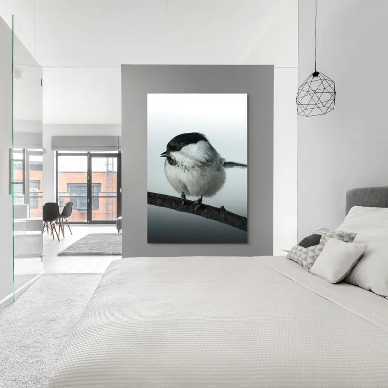 Tablou Canvas, "Micuța pasăre pe crenguță subțire", Păsărică, Ramură, Cer, Natură, Blăniță, Delicatețe, Încântare, Contrast, Panoramă, Seninătate, 100 x 150 cm – poza 5