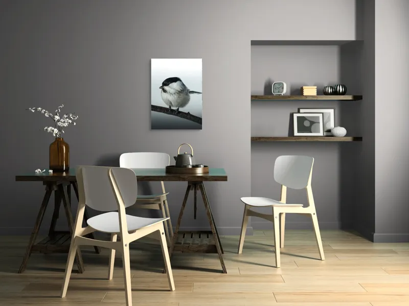 Tablou Canvas, "Micuța pasăre pe crenguță subțire", Păsărică, Ramură, Cer, Natură, Blăniță, Delicatețe, Încântare, Contrast, Panoramă, Seninătate, 50 x 70 cm – poza 5
