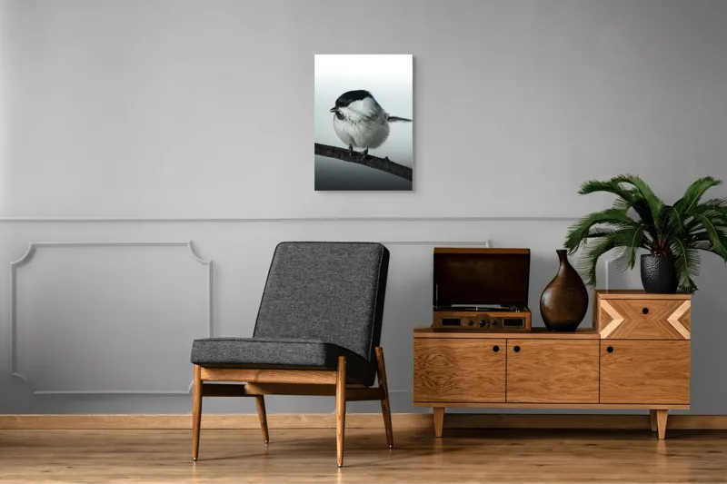Tablou Canvas, "Micuța pasăre pe crenguță subțire", Păsărică, Ramură, Cer, Natură, Blăniță, Delicatețe, Încântare, Contrast, Panoramă, Seninătate, 50 x 70 cm – poza 8