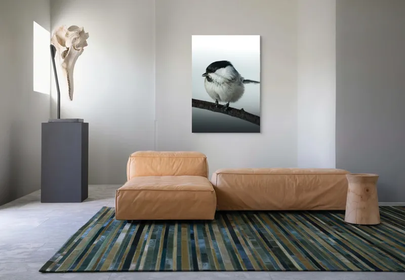 Tablou Canvas, "Micuța pasăre pe crenguță subțire", Păsărică, Ramură, Cer, Natură, Blăniță, Delicatețe, Încântare, Contrast, Panoramă, Seninătate, 70 x 100 cm – poza 7
