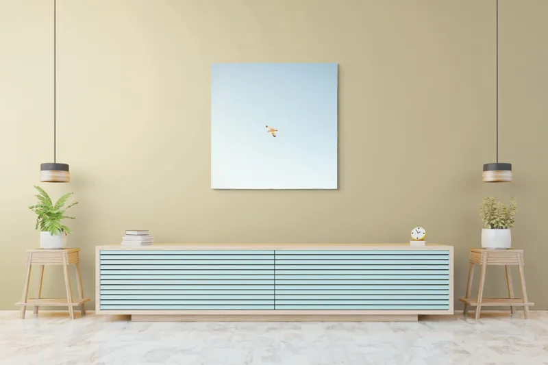 Tablou Canvas, "Zbor lin prin cer senin", Pasăre, Cer, Zbor, Libertate, Liniște, Simplitate, Seninătate, Înalțare, 100 x 100 cm – poza 5