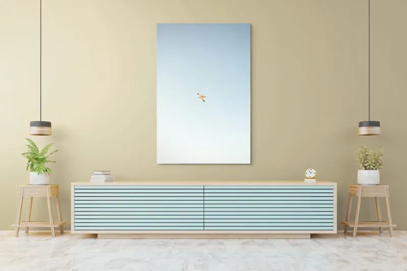 Tablou Canvas, "Zbor lin prin cer senin", Pasăre, Cer, Zbor, Libertate, Liniște, Simplitate, Seninătate, Înalțare, 100 x 150 cm – poza 4