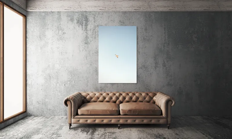 Tablou Canvas, "Zbor lin prin cer senin", Pasăre, Cer, Zbor, Libertate, Liniște, Simplitate, Seninătate, Înalțare, 100 x 150 cm – poza 6