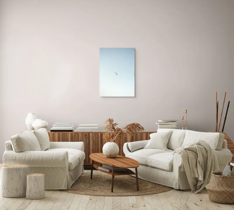 Tablou Canvas, "Zbor lin prin cer senin", Pasăre, Cer, Zbor, Libertate, Liniște, Simplitate, Seninătate, Înalțare, 50 x 70 cm – poza 4