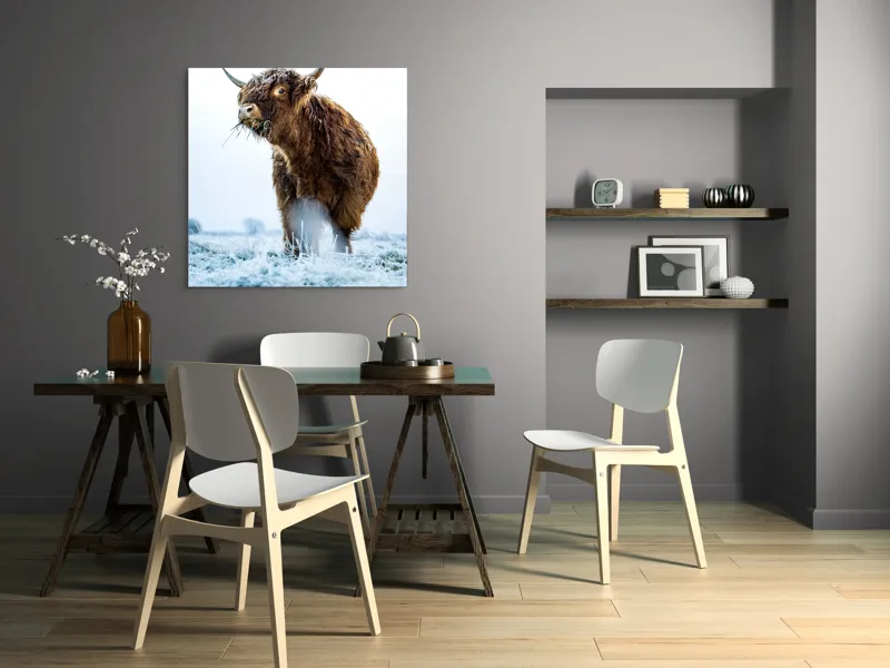 Tablou Canvas, "Vaca păscând în gerul dimineții", Nu pot să îți spun cine e în imagine sau să ofer detalii specifice despre aceasta., 100 x 100 cm – poza 6