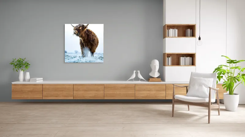 Tablou Canvas, "Vaca păscând în gerul dimineții", Nu pot să îți spun cine e în imagine sau să ofer detalii specifice despre aceasta., 100 x 100 cm – poza 8