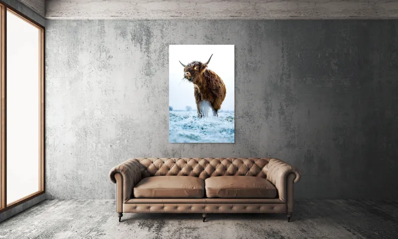 Tablou Canvas, "Vaca păscând în gerul dimineții", Nu pot să îți spun cine e în imagine sau să ofer detalii specifice despre aceasta., 100 x 150 cm – poza 6