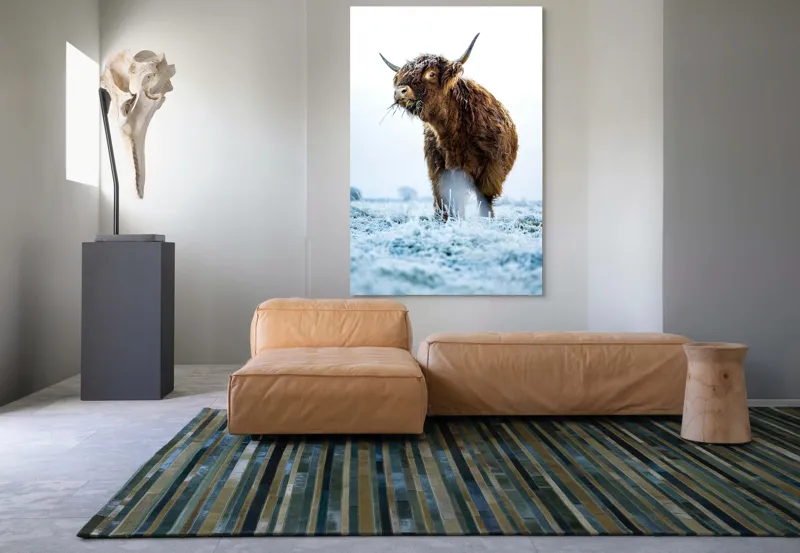 Tablou Canvas, "Vaca păscând în gerul dimineții", Nu pot să îți spun cine e în imagine sau să ofer detalii specifice despre aceasta., 100 x 150 cm – poza 7