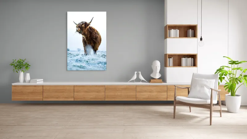 Tablou Canvas, "Vaca păscând în gerul dimineții", Nu pot să îți spun cine e în imagine sau să ofer detalii specifice despre aceasta., 100 x 150 cm – poza 8