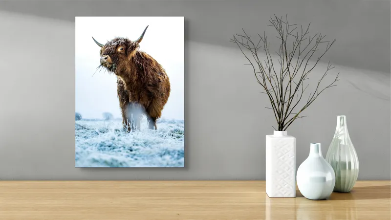Tablou Canvas, "Vaca păscând în gerul dimineții", Nu pot să îți spun cine e în imagine sau să ofer detalii specifice despre aceasta., 39 x 54 cm – poza 4