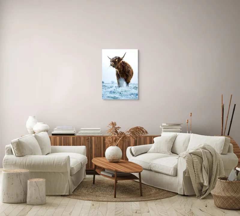 Tablou Canvas, "Vaca păscând în gerul dimineții", Nu pot să îți spun cine e în imagine sau să ofer detalii specifice despre aceasta., 50 x 70 cm – poza 4