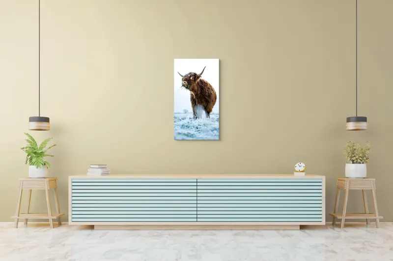 Tablou Canvas, "Vaca păscând în gerul dimineții", Nu pot să îți spun cine e în imagine sau să ofer detalii specifice despre aceasta., 50 x 90 cm – poza 6