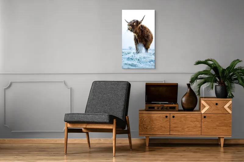 Tablou Canvas, "Vaca păscând în gerul dimineții", Nu pot să îți spun cine e în imagine sau să ofer detalii specifice despre aceasta., 50 x 90 cm – poza 8