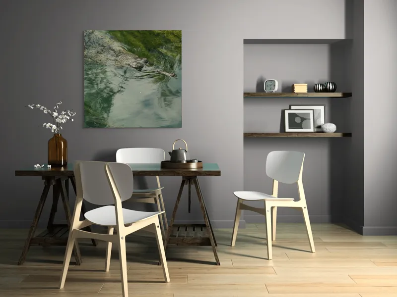 Tablou Canvas, "Gavialul odihnindu-se la suprafața apei", Nu pot comenta despre identitatea sau natura animalului din imagine., 100 x 100 cm – poza 6