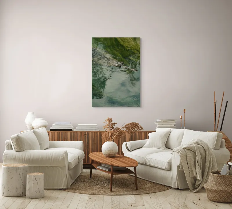 Tablou Canvas, "Gavialul odihnindu-se la suprafața apei", Nu pot comenta despre identitatea sau natura animalului din imagine., 70 x 100 cm – poza 4