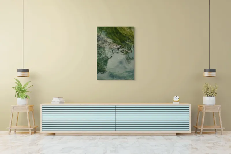 Tablou Canvas, "Gavialul odihnindu-se la suprafața apei", Nu pot comenta despre identitatea sau natura animalului din imagine., 70 x 100 cm – poza 5