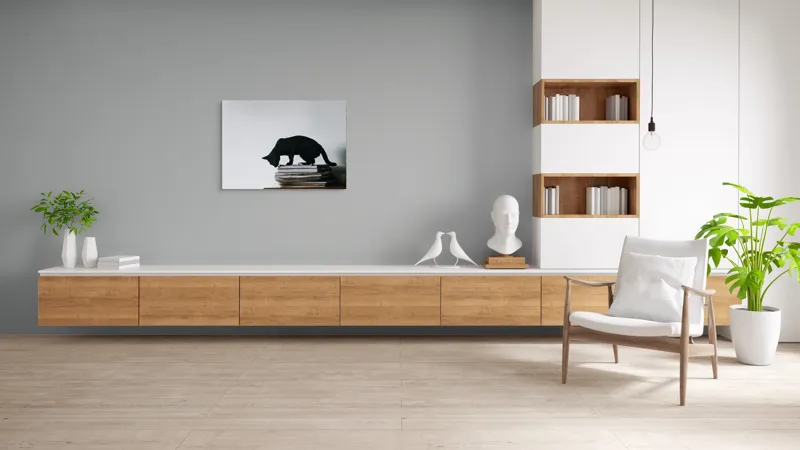 Tablou Canvas, "Pisica pe teancul de reviste", Pisică, Negru, Carti, Stivă, Perete, Simplu, Curiozitate, Silueta, 100 x 70 cm – poza 6