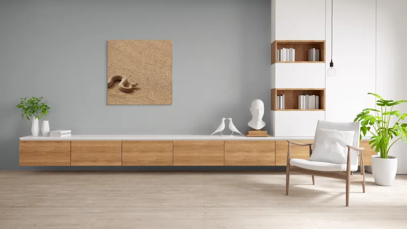 Tablou Canvas, "Șarpe ascuns în nisipul deșertului", Șarpe, Nisip, Deșert, Culoare, Textură, Sinuos, Natural, Peisaj, 100 x 100 cm – poza 8