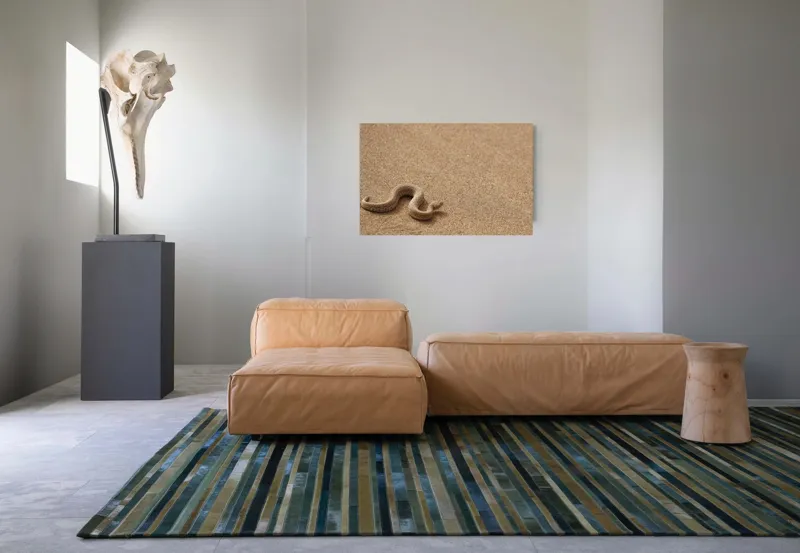 Tablou Canvas, "Șarpe ascuns în nisipul deșertului", Șarpe, Nisip, Deșert, Culoare, Textură, Sinuos, Natural, Peisaj, 90 x 50 cm – poza 8