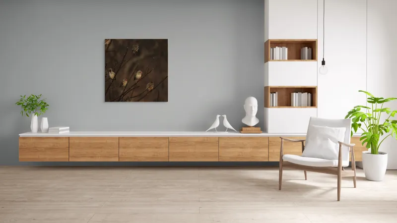 Tablou Canvas, "Cântul păsărilor la apusul soarelui", Păsări, Ramuri, Toamnă, Penaj, Natură, Apus, Siluete, Răcoare, 100 x 100 cm – poza 8