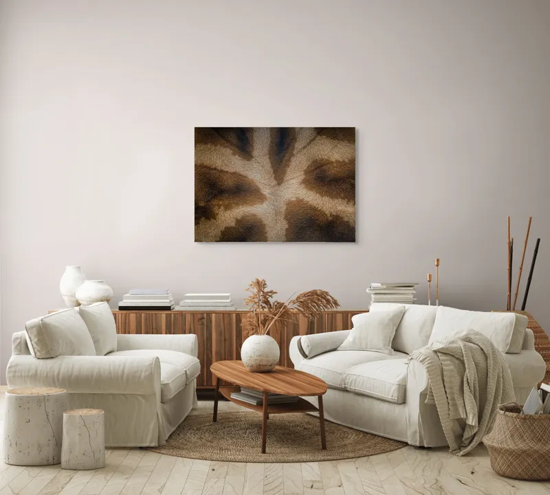 Tablou Canvas, "Model de blană fascinantă a girafei", Piele, Pattern, Maro, Giraffe, Textură, 100 x 70 cm – poza 3