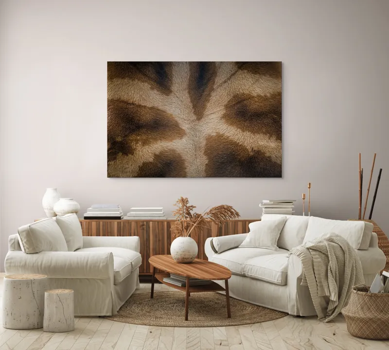 Tablou Canvas, "Model de blană fascinantă a girafei", Piele, Pattern, Maro, Giraffe, Textură, 150 x 100 cm – poza 3