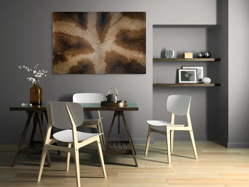 Tablou Canvas, "Model de blană fascinantă a girafei", Piele, Pattern, Maro, Giraffe, Textură, 150 x 100 cm – poza 5