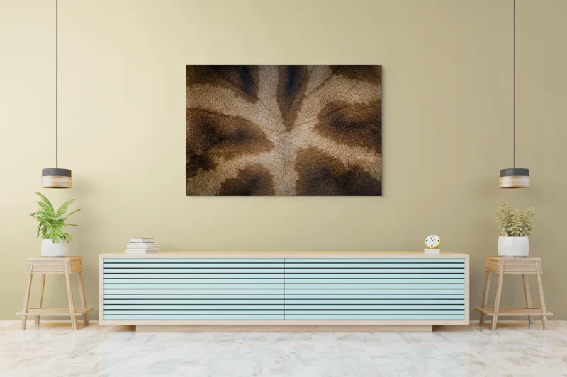 Tablou Canvas, "Model de blană fascinantă a girafei", Piele, Pattern, Maro, Giraffe, Textură, 150 x 100 cm – poza 6