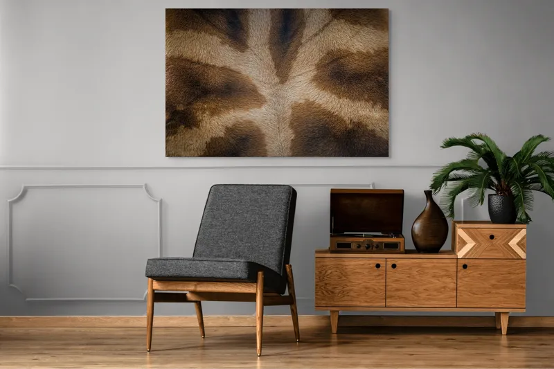 Tablou Canvas, "Model de blană fascinantă a girafei", Piele, Pattern, Maro, Giraffe, Textură, 150 x 100 cm – poza 8