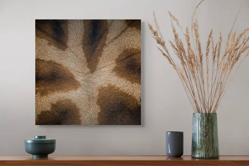 Tablou Canvas, "Model de blană fascinantă a girafei", Piele, Pattern, Maro, Giraffe, Textură, 50 x 50 cm – poza 4