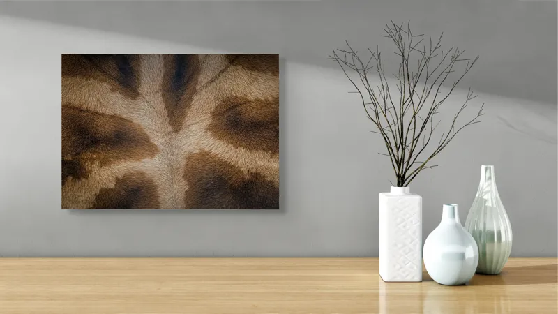 Tablou Canvas, "Model de blană fascinantă a girafei", Piele, Pattern, Maro, Giraffe, Textură, 54 x 39 cm – poza 3
