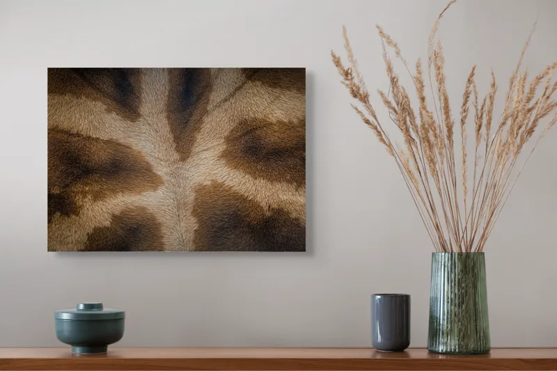 Tablou Canvas, "Model de blană fascinantă a girafei", Piele, Pattern, Maro, Giraffe, Textură, 54 x 39 cm – poza 4