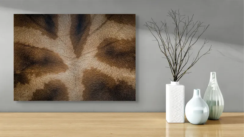 Tablou Canvas, "Model de blană fascinantă a girafei", Piele, Pattern, Maro, Giraffe, Textură, 70 x 50 cm – poza 3