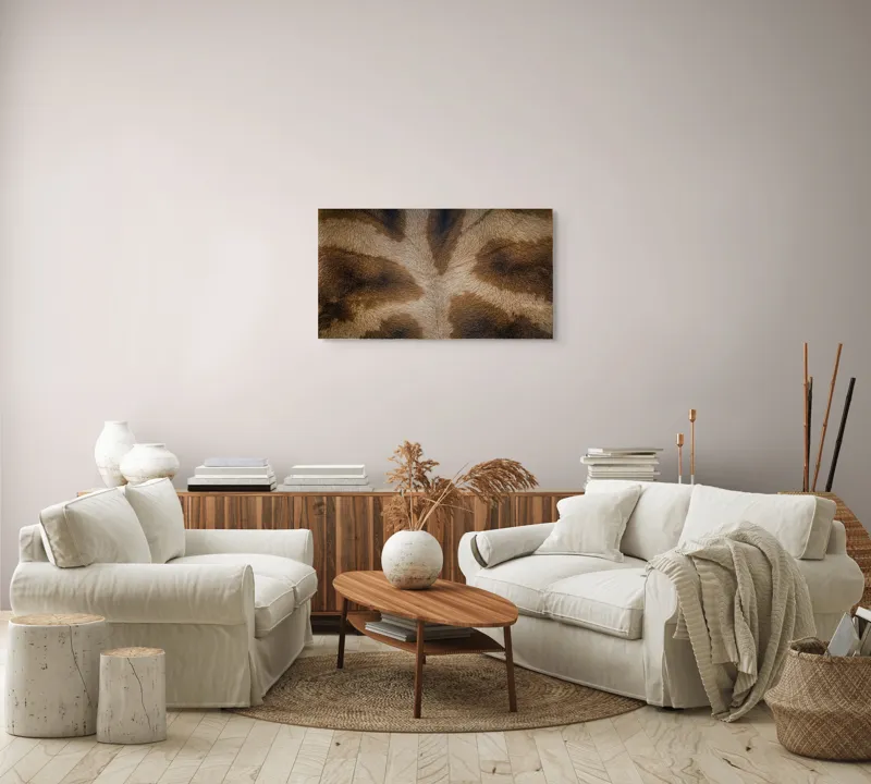 Tablou Canvas, "Model de blană fascinantă a girafei", Piele, Pattern, Maro, Giraffe, Textură, 90 x 50 cm – poza 4
