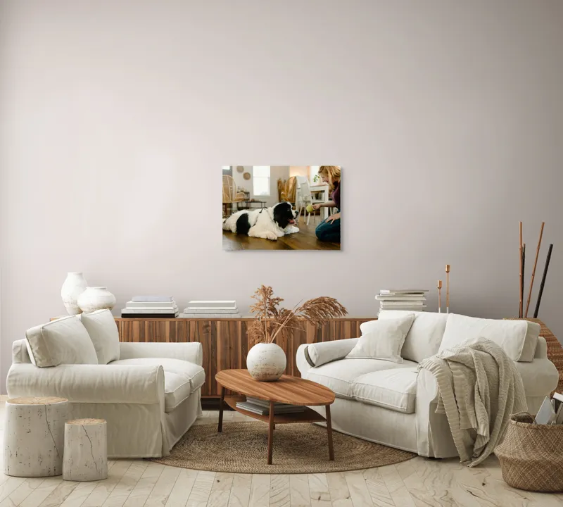 Tablou Canvas, "Întâlnirea jucăușă între prieteni blănoși", 70 x 50 cm – poza 6