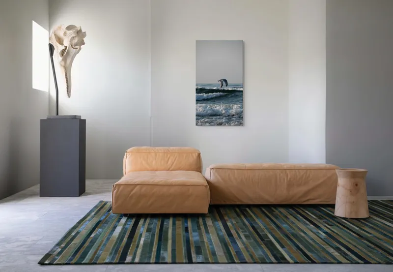Tablou Canvas, "Pescăruș deasupra valurilor mării", Pescăruș, Valuri, Cer, Apă, Zbor, Mare, Libertate, Liniște, 50 x 90 cm – poza 5