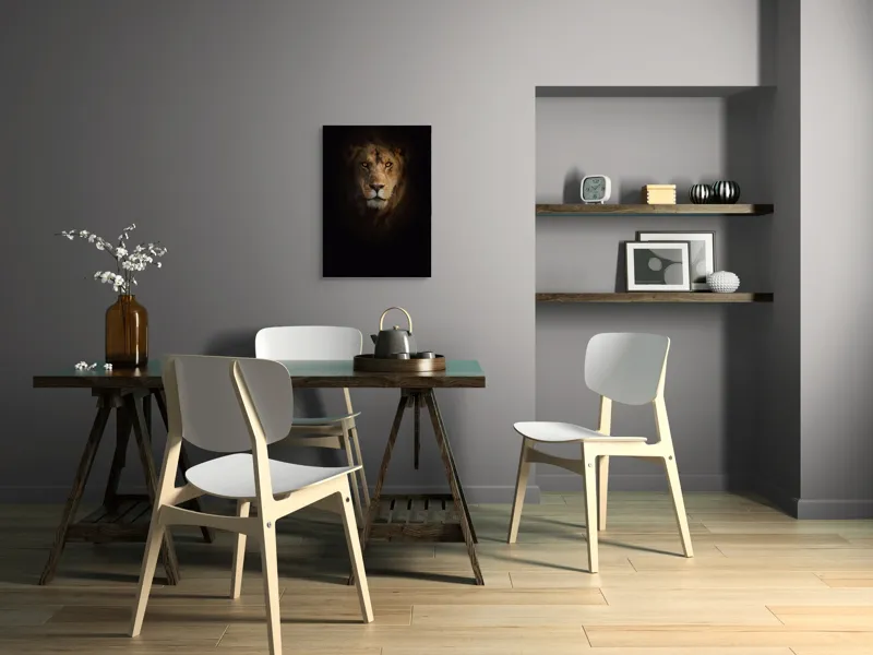 Tablou Canvas, "Regele întunericului îmblânzind privirea", Majestic, Regal, Intense, Powerful, Mysterious, 50 x 70 cm – poza 5