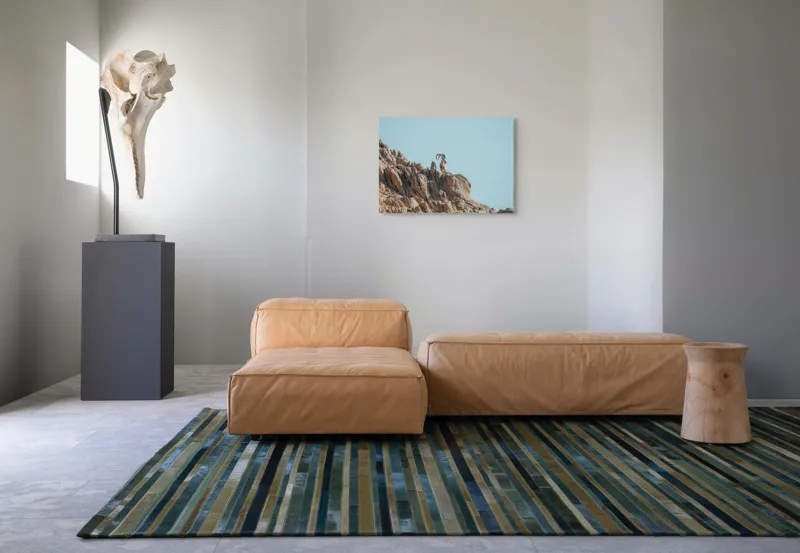 Tablou Canvas, "Capra de stâncă în zare senină", Desert, Capră, Stâncă, Cer, Sălbăticie, Natură, Solitudine, Linie, Orizont, Verticalitate, 70 x 50 cm – poza 8