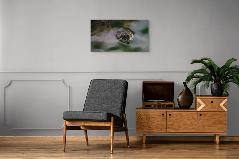 Tablou Canvas, "Broasca țestoasă plutește pe apă calmă", 90 x 50 cm – poza 6