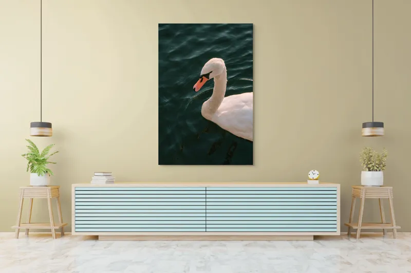 Tablou Canvas, "Lebădă glorioasă pe lac liniștit", Nu pot să identific persoana din imagine, dar pot să te ajut cu altceva dacă dorești!, 100 x 150 cm – poza 4