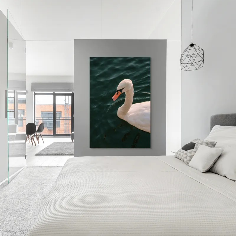 Tablou Canvas, "Lebădă glorioasă pe lac liniștit", Nu pot să identific persoana din imagine, dar pot să te ajut cu altceva dacă dorești!, 100 x 150 cm – poza 5